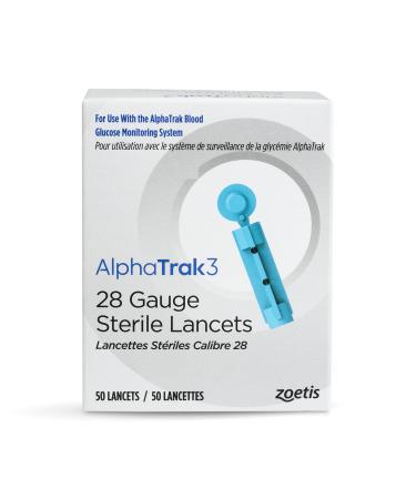 AlphaTrak 3 28 Gauge Sterile Lancets for AlphaTrak 3 Blood Glucose Monitoring System 50 Count