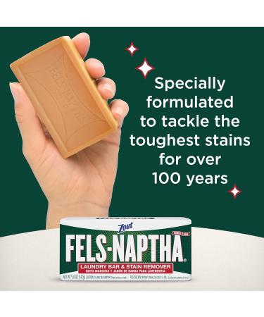Zout Fels-Naptha Laundry Bar & Stain Remover - Tough Stain Removal 5 Ounces | International Shipping Available - Buy Online on GoSupps.com