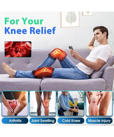 Knee Massager with Heat & Vibration - Ultimate Pain Relief Heating Pad & Brace for Knee Joint Pain - 3 Modes & Levels - AC Adapter Included - Buy Online on GoSupps.com