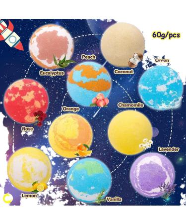 Bombes de bain avec jouets l'int rieur lot de 10 (60 g) ingr dients naturels th me spatial. Boules bain plan te avec jouet cach l'int rieur pour filles et gar ons. - Buy Online on GoSupps.com