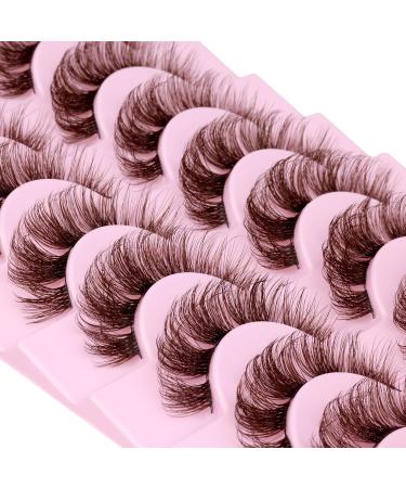 Brown Cluster Lashes Extension - 10 Pairs of 17MM Natural Wispy Fluffy Faux Mink Lashes - Buy Online on GoSupps.com