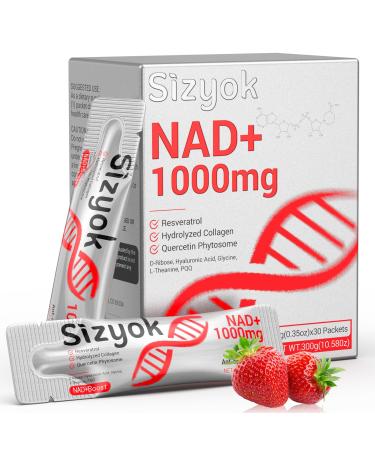 NAD+ Supplement 1000mg Liquid - High Absorption NAD+ with Trans Resveratrol 2000mg, Collagen & Hyaluronic Acid, Anti-Aging Energy Support for Women, Cellular Health & Longevity Boost