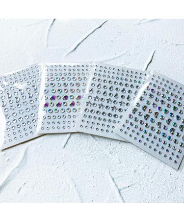 Self Adhesive Face and Body Gems - Moon, Star, Heart, Butterfly Rhinestone Decorations for DIY Makeup, Nail Art, Crafts - Buy Online on GoSupps.com
