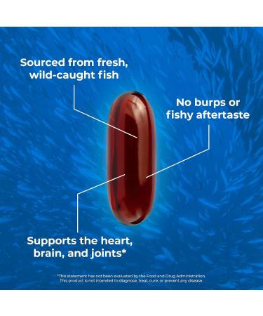 OMAPURE Fish Oil Supplements with Omega 3 Fatty Acids (1 Bottle 120 Softgels) - High EPA DHA & IFOS Fish Oil Pills Support Heart & Joint Health - Burpless Fish Oil Promotes Brain Function - Buy Online on GoSupps.com
