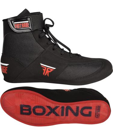 FISTRAGE Leather Kick Boxing Shoes - Unisex Pro Training Boots | Black Lightweight Shoes for Adults & Youth - Size 10.5 Women/9 Men - Buy Online on GoSupps.com