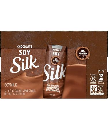 Silk Chocolate Soymilk Singles- Dairy-Free, Vegan, Non-GMO Project Verified- 8 Fl Oz (Pack of 12) - Buy Online on GoSupps.com