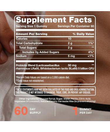 Cliganic Probiotics Gummies for Women & Men Promotes Digestive Gut Health (5 Billion CFU 60-Day Supply) - Gluten-Free Kosher Vegan Non-GMO Microbiome Balance Berry Flavor 60 Count (Pack of 1) - Buy Online on GoSupps.com