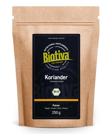 Coriander Bio ground 100g - high quality organic quality from the Mediterranean area - 100% bio -certified in Germany - perfect for Indian and Asian dishes - Biotiva