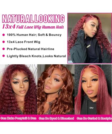 Reddish Brown 22 Inch HD Lace Front Water Wave Wigs for Black Women - Brazilian Virgin Human Hair, 180 Density, Pre Plucked with Baby Hair - Buy Online on GoSupps.com