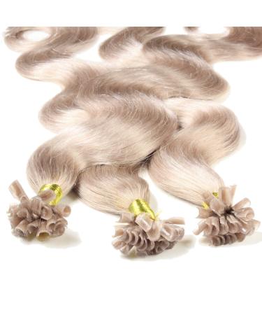hair2heart Extensions Real Hair Bondings Wavy - 50 strands 1g 40cm 9/31 light blonde gold ash