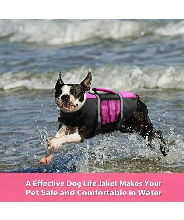 Queenmore Small Dog Life Jacket - Adjustable Pet Vest for Small and Medium Dogs - High Buoyancy & Rescue Handle - Reflective Bands - X-Small Pink - Buy Online on GoSupps.com