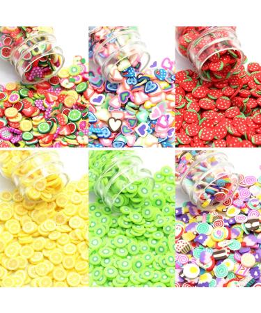 RESTPOTY Nail Fruit Slices Mini 3D Fruit Slices Decorations Polymer Nail Slices Resin Charms Slime Accessories for Nail Art and Face Decor 6 Styles - Buy Online on GoSupps.com