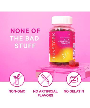 Pink Stork Total Cranberry Gummies - UTI Relief, Immune and Digestive Support - 60 Fruit Juice Gummies - Buy Online on GoSupps.com