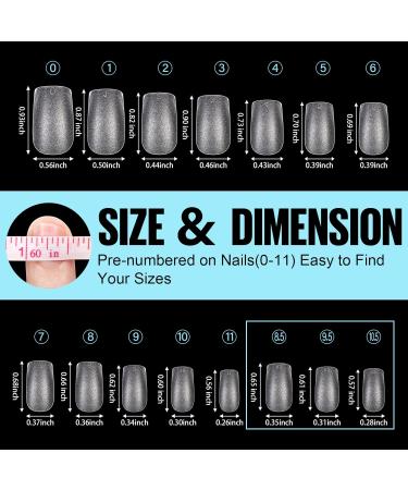 Tomicca Artificial Nails - Short Square Nail Tips for Gel Nails | 150 Pcs Soft Gel Full Cover Set with Glue | Professional Salon Quality - 15 Sizes Available - Buy Online on GoSupps.com