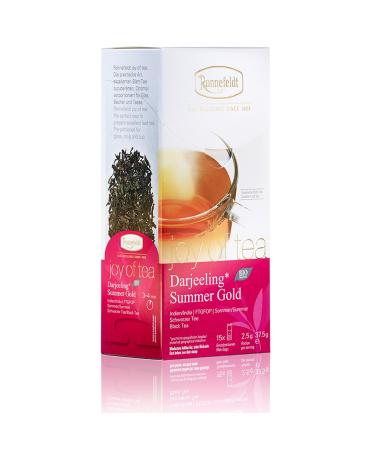 Ronnefeldt Darjeeling Summer Gold "Joy of Tea" - Organic black tea 15 tea bags 37.5 g Single 15 pieces (1 pack)