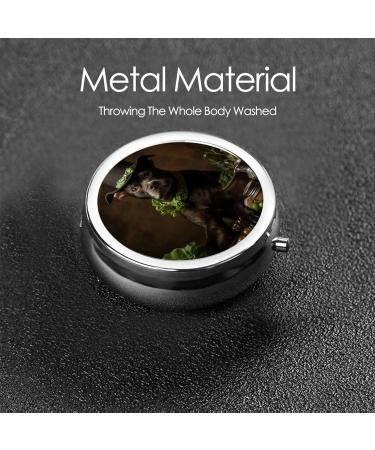 Portable Cute Dog Pill Box | Mini 3-Compartment Metal Organizer for Travel | Must-Have for Small Pills - Buy Online on GoSupps.com