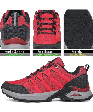 Dannto Men Hiking Shoes Trail Running Sneakers - Outdoor Trekking Cross Training 11 B-red - Buy Online on GoSupps.com