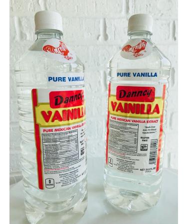 2 X Danncy Clear Pure Mexican Vanilla Extract From Mexico 33oz Each 2 Plastic Bottle Lot Sealed