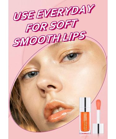 FEIMINI Hydrating Lip Glow Oil - Moisturizing Lip Oil Gloss for Lip Care and Dry Lips - Coral - Buy Online on GoSupps.com