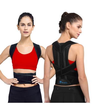 Back Brace Posture Corrector for Women and Men Back Support Belt (waist 27.5-31.4 In) 27.5 - 31.4 Inch