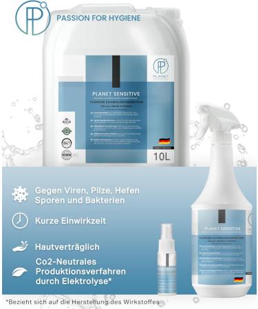Buy Planet Sensitive - 10L Non-Alcoholic Disinfectant for Hands & Surfaces | Halal & Kosher | Effective Against Bacteria Viruses Mold & More - Buy Online on GoSupps.com