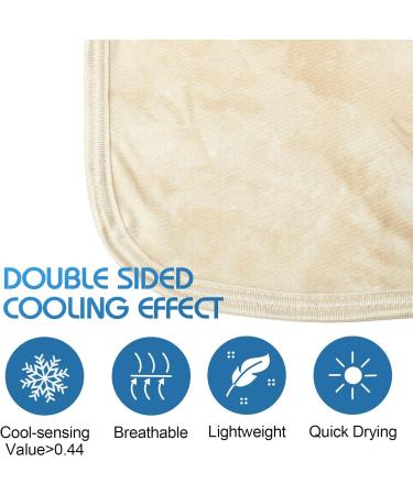 Buy Ailemei Direct Cooling Overmall Ceiling - Double-Sided Cold Effect Blanket for Hot Sleepers | Light & Breathable Summer Bed Solution - 127 x Batik-Beige 50x60 - Buy Online on GoSupps.com