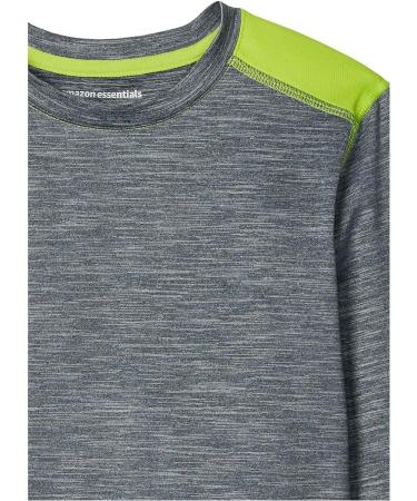 Amazon Essentials Boys' Active Performance Long-Sleeve T-Shirts 4T 2-Pack - Blue/Grey Heather Colorblock - Buy Online on GoSupps.com