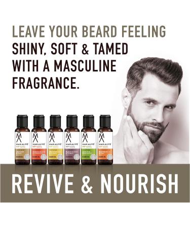 Man Alive Beard Oil for Men - 99% Natural Skincare 50ml with Oatmeal, Argan Oil, Jojoba Oil & Almond Oil - Softens Facial Hair, Ideal Men's Gift - Black Suede & Tonka Scent - Buy Online on GoSupps.com