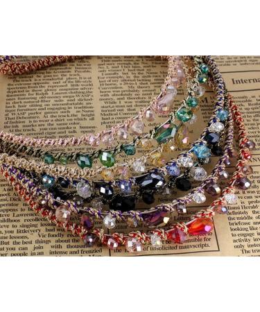 Women's Rhinestone Headband Alice Hair Band Black and Gold Thread Twined - Black - Buy Online on GoSupps.com