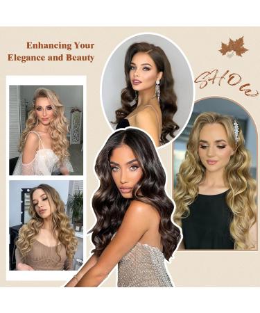 Feshfen Invisible Hair Extensions - Adjustable Dark Brown Curly 45cm - Secrets to Long Wavy Hair for Women - Buy Online on GoSupps.com