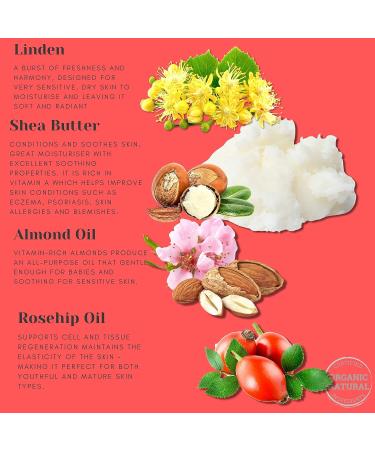 All Naturals Soap 100% Natural Organic & Vegan with Soothing Rosehip Shea Butter Beautiful Essential Oils for Sensitive Skin 100g (Linden Blossom) - Buy Online on GoSupps.com