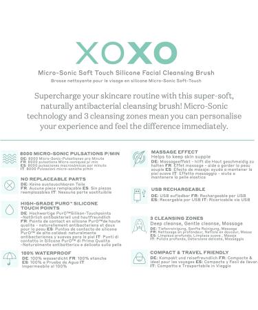 Magnitone Xoxo Micro-Sonic Silicone Facial Cleansing Brush in Pink | Gentle Softtouch Cleanser - Buy Online on GoSupps.com