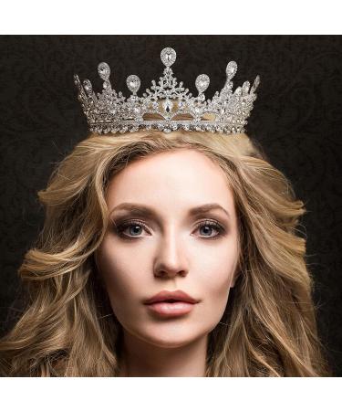 AW BRIDAL Rhinestone Wedding Tiara for Women - Silver Princess Crown Queen Crystal Birthday Tiara - Buy Online on GoSupps.com