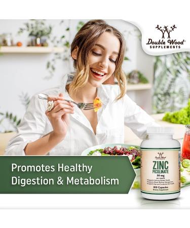 Zinc Picolinate 50mg 300 Capsules - Immune Support for Kids and Adults - Non-GMO, Gluten Free - Made in the USA - 300 Day Supply - Buy Online on GoSupps.com