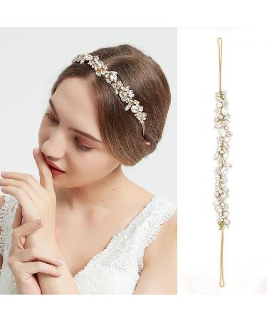Oriamour Handmade Crystal Wedding Headband - Bridal Hair Accessory for Bride, Bridesmaids, Prom, Flower Girl - Gold - Buy Online on GoSupps.com