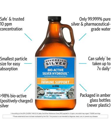 Sovereign Silver Bio-Active Hydrosol 64 oz Liquid | Natural Immunogenics - Buy Online on GoSupps.com