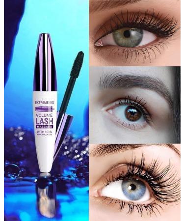 5D Black Mascara Voluminous Waterproof-1Pcs Silk Fiber Tubing Mascara for Eyelashes Volume and Length Curling Eye Lash Longlasting Smudegproof Colored Mascara Liquid Lash Extensions Mascara for Women 01# Black - Buy Online on GoSupps.com