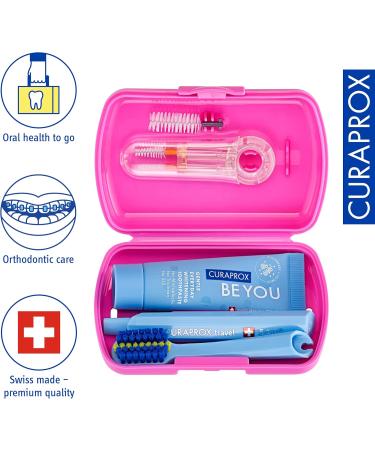 Curaprox Ortho Travel Kit Pink Travel Toothbrush Interdental Brush Toothpaste 10ml Travel Box - Buy Online on GoSupps.com