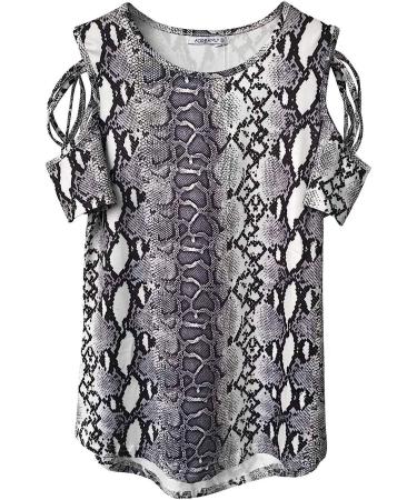 Women's Sexy Cold Shoulder Tie Dye Top - Gray, XX-Large - Buy Online on GoSupps.com