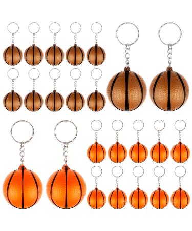 Charshiu 24 PCs basketball keychain basketball keychain basketball connecting chain lock basketball key ring souvenir for children birthday Christmas guest gift