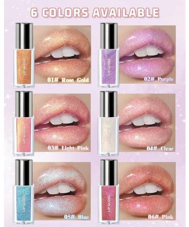  Lestpola Liquid Glitter Lipstick Light Pink 3D Moisturizing Holographic Volume Shiny with Very Delicate Color Veil Durable Waterproof Non Sticky Glitter Makeup for Women-03 - Buy Online on GoSupps.com