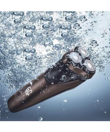 Buy Waterproof Electric Shavers for Men | Cordless USB Rechargeable Rotary Razors - Silver & Brown - Buy Online on GoSupps.com