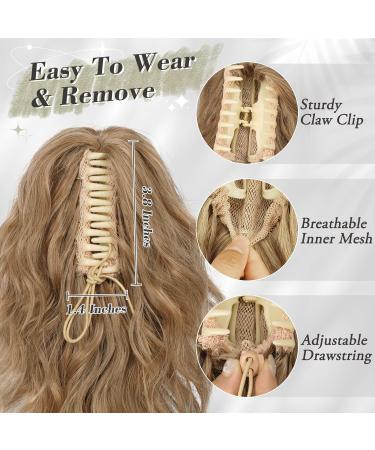 BARSDAR 30cm Short Wavy Ponytail Extension - Clip-In Multi-Layered Synthetic Hair for Women & Girls (Light Golden Brown & Blonde Mix) - Buy Online on GoSupps.com