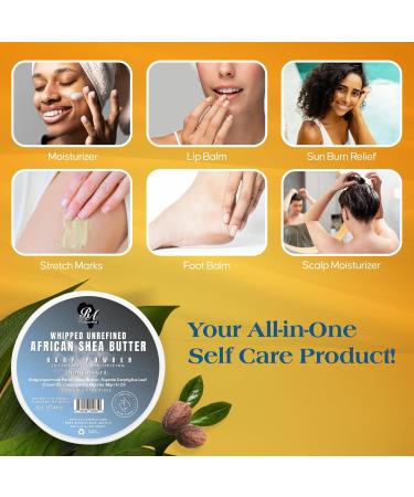 RA COSMETICS Whipped Shea Butter Baby Powder - 6oz & 100% African Shea Butter - Mango Scented Anti-Aging Moisturizer 6 Ounce - Buy Online on GoSupps.com