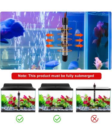 Vegena Aquarium Heater 200W Adjustable Thermostat for 200L Fish Tanks | Reliable Heating Rod with Suction Cups - Buy Online on GoSupps.com