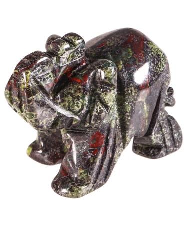 NUPUYAI ELEFANT figure gemstone crystal blissful feast faith stone lucky charm elephant figure Reiki fengshui decoration (dragon blood stone) 915#green-dragon blood stone