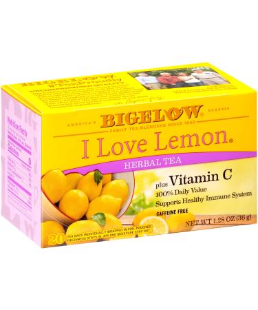 Bigelow Herbal Tea I Love Lemon with Vitamin C Caffeine Free 20 Tea Bags 1.28 oz (36 g)