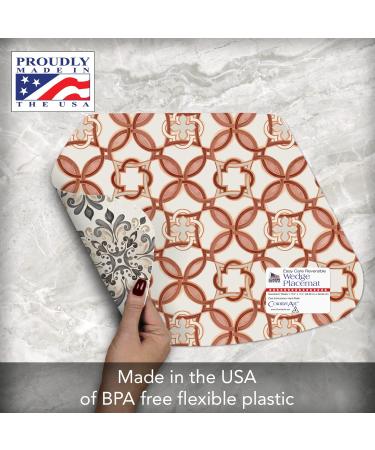 CounterArt Medallions Reversible Plastic Placemat 4 Pack - Made in USA | Easy Care & Flexible Design - Buy Online on GoSupps.com