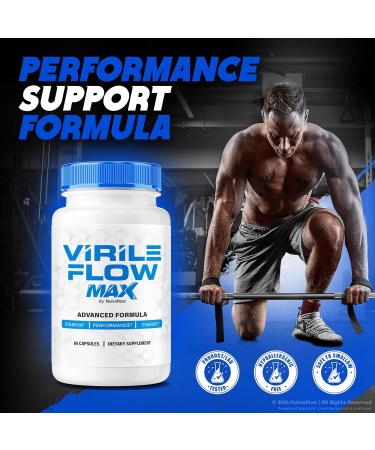 NutraRize Virile Flow Max for Men Official VirileFlow Pills Premium Blend to Support Energy Stamina and Performance Viril Flow Male Capsules Powerful Formula Pastillas Review (60 Capsules) - Buy Online on GoSupps.com