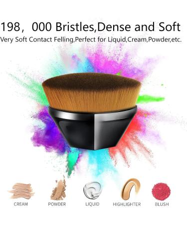 Foundation Makeup Brush Kabuki Magic Face Momma Brush Flat Top High-Density Multifunctional for Flawless Powder Blending Liquid or Cream Cosmetics with Portable Case Brochas De Maquillaje (2Pcs Black+Pink) - Buy Online on GoSupps.com